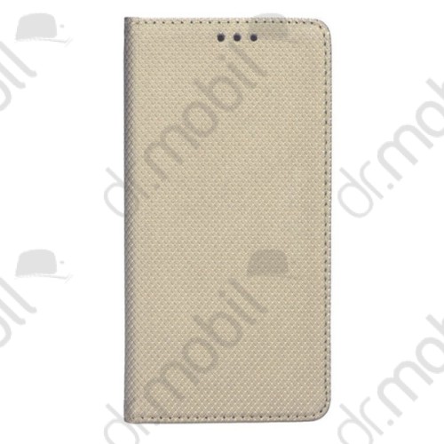 Tok álló bőr Samsung SM-J377 Galaxy J3 (2018) kabura smart magnet (flip, mágneses zár, oldalra nyíló, bankkártya tartó) arany