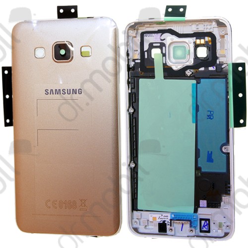 Középső keret hátlap Samsung SM-A300 Galaxy A3 arany (gombokkal, antennával)