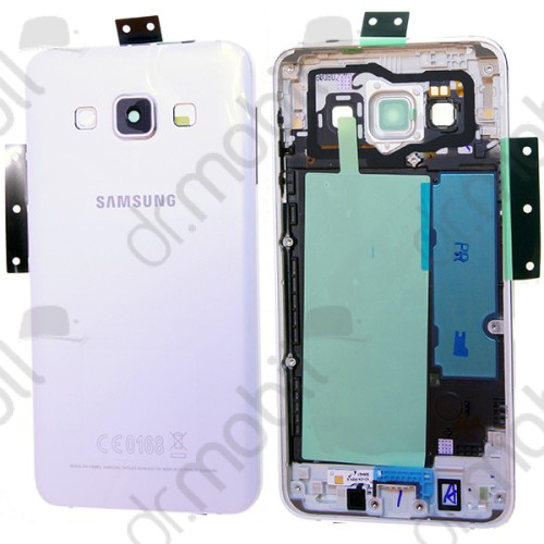 Középső keret hátlap Samsung SM-A500F Galaxy A5 fehér (rezgő motor, gombokkal, antennával)