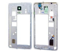 Középső keret Samsung SM-N910C Galaxy Note 4 fehér (csengő hangszóróval, gombokkal, antennával, 3.5mm audio cs.)