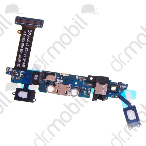 Töltő csatlakozó / rendszercsatlakozó Samsung SM-G920 Galaxy S6 (mikrofon, 3,5mm jack csatlakozó és átvezető kábel)