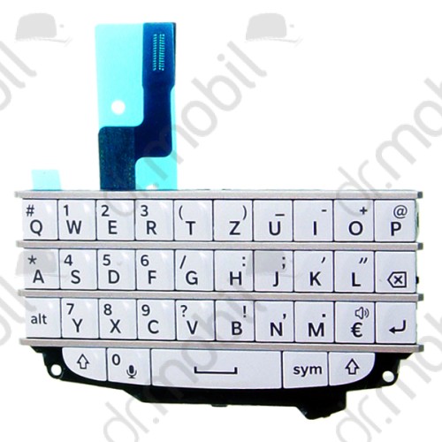 Billentyűzet BlackBerry Q10 (panel, átvezető fóliával) QWERTZ fehér