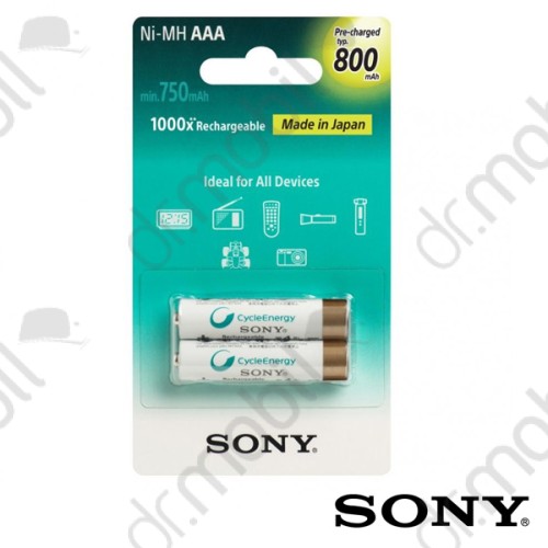 Elem újratölthető ceruza AAA Sony újratölthető 800mAh AAA micro akkumulátor - 2 db/csomag