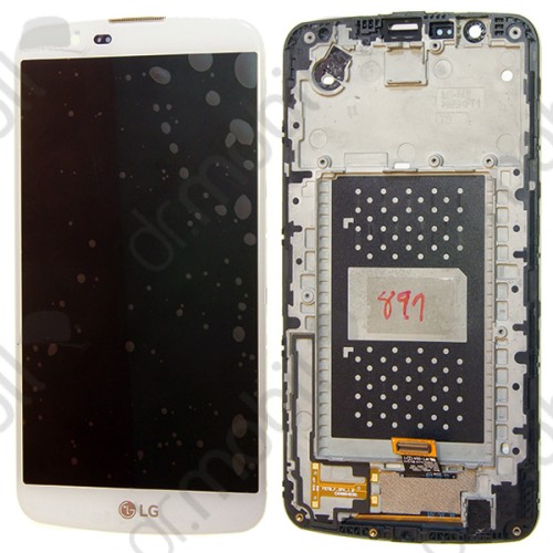 Kijelző érintőkijelzővel LG K10 (K420n) fehér komplett modul LCD kijelző kerettel