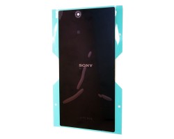 Hátlap akkufedél Sony Xperia Z Ultra (C6833) fekete NFC antenna nélkül ragsztóval