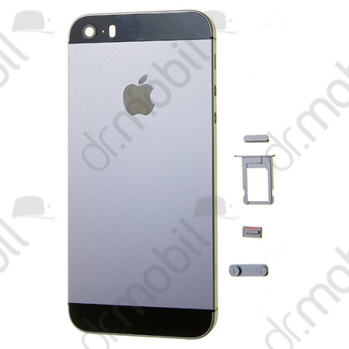 Középrész Apple iPhone SE hátlap fekete (oldal gombok, SIM kártya tartó)