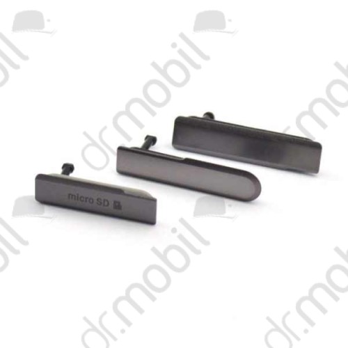 Takaró Sony Xperia Z1 Compact (D5503) készlet USB , SIM kártya, memória kártya takaró fekete