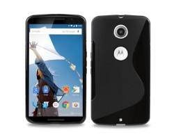 Tok telefonvédő szilikon Motorola Google Nexus 6 fekete S-line 