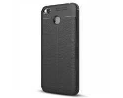 Telefonvédő gumi / szilikon Xiaomi Redmi 4X (bőrhatás, varrás minta) fekete