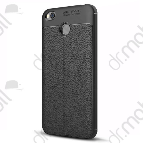 Telefonvédő gumi / szilikon Xiaomi Redmi 4X (bőrhatás, varrás minta) fekete