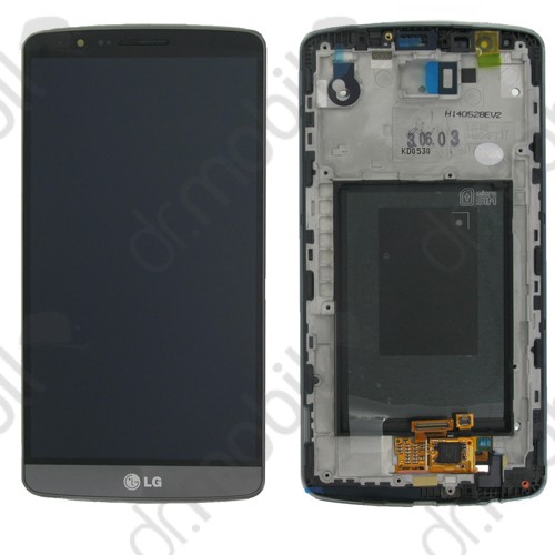 LCD kijelző érintőpanel LG G3 (D850 D851 D855 VS985 LS990) ACQ87190301 szürke (kerettel)