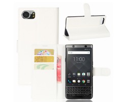 Tok álló BlackBerry KeyOne DTEK70 bőr (FLIP, mágneses, oldalra nyíló, asztali tartó funkció)  fehér kártyatartós 