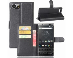 Tok álló BlackBerry KeyOne DTEK70 bőr (FLIP, mágneses, oldalra nyíló, asztali tartó funkció)  fekete kártyatartós 