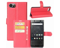 Tok álló BlackBerry KeyOne DTEK70 bőr (FLIP, mágneses, oldalra nyíló, asztali tartó funkció)  piros kártyatartós 