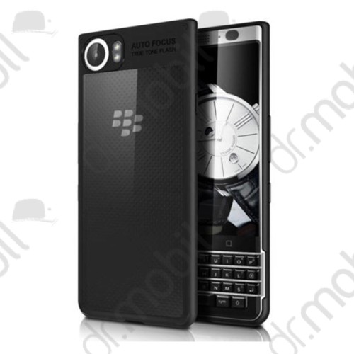 Hátlap tok BlackBerry Keyone DTEK70 hybrid TPU plexi hátlap - fekete gumis kerettel