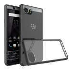 Hátlap tok BlackBerry Keyone DTEK70 plexi hátlap - fekete gumis kerettel