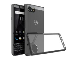 Hátlap tok BlackBerry Keyone DTEK70 plexi hátlap - fekete gumis kerettel