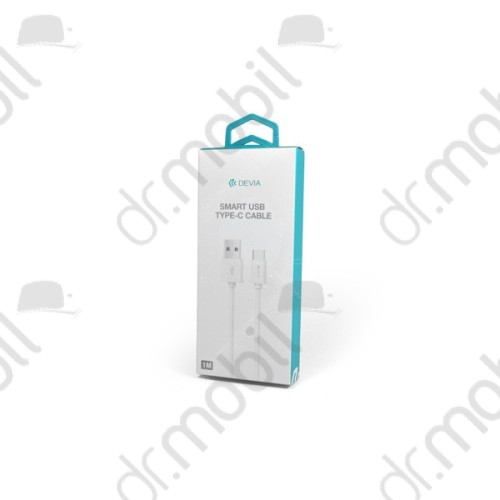 Adatkábel és töltőkábel Devia SMART USB Type-C (USB-C) fehér 1m