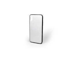 Tok telefonvédő Apple iPhone X üveg hátlap szilikon keret fehér