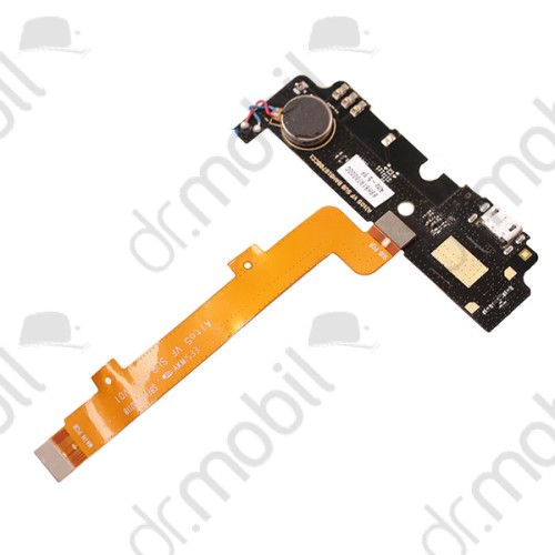 Töltő csatlakozó / rendszercsatlakozó Akkufedél Vodafone Smart Prime 6 VF895 VF895N micro USB modul panel + átvezető flex