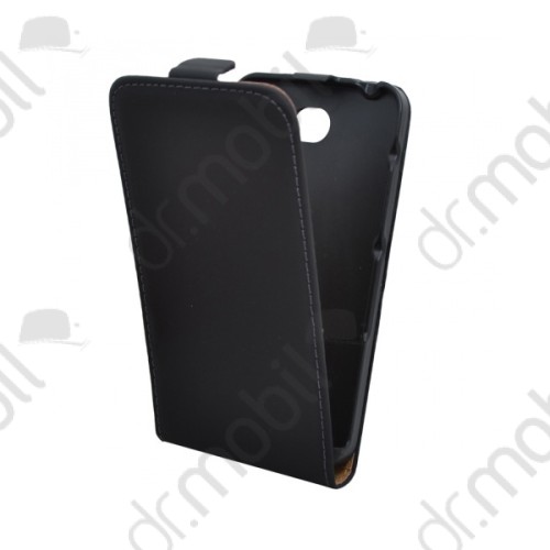 Tok álló bőr Sony Xperia E4 (E2105) (ultra slim design, rejtett mágneses zár) flip fekete