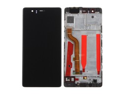 Kijelző Huawei P9 (lcd, érintőpanel, átvezető fóliával, kerettel) fekete