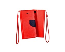 Tok álló bőr Xiaomi Redmi Note 5A Kabura Fancy Book (flip, mágneses, oldalra nyíló, bankkártya tartó) piros - kék