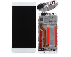 Kijelző Huawei P9 (lcd, érintőpanel, átvezető fóliával, kerettel) fehér