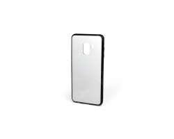 Tok telefonvédő Samsung SM-A730 Galaxy A8 Plus (2018) üveg hátlap szilikon keret fehér