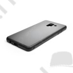 Tok telefonvédő Samsung SM-A730 Galaxy A8 Plus (2018) üveg hátlap szilikon keret fekete 