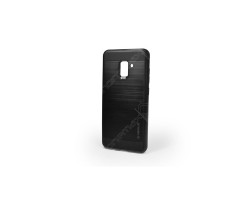 Tok telefonvédő Samsung SM-A530 Galaxy A8 (2018) Verge fekete hibrid gumi - műanyag 