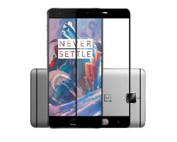 Képernyővédő üveg fólia 5D OnePlus 5 teljes felületén tapad (edzett üveg, karcálló, 9H) íves ráhajlik fekete