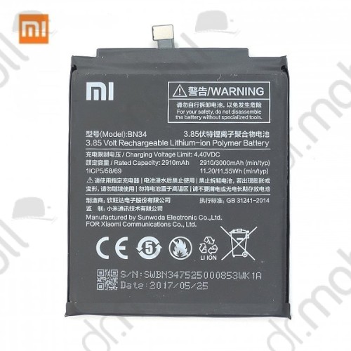 Akkumulátor Xiaomi Redmi 5A 2910mAh Li-iON (BN34)