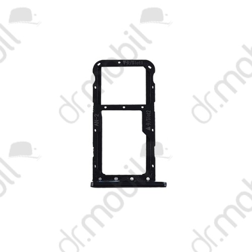 SIM tálca / tartó Huawei Mate 10 lite, DUAL sim és memóriakártya tartó fekete (SI) **