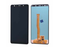 Kijelző Samsung SM-A750F Galaxy A7 (2018) fekete ORG GH97-12078A (SI)