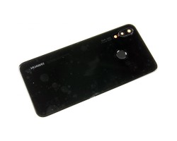 Hátlap Huawei P20 lite ragasztóval akkufedél (ujjlenyomat olvasó és kamera plexi) fekete (SI)