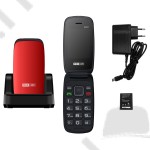 Mobiltelefon készülék Maxcom MM817 piros-fekete extra nagy gombokkal DUAL SIM