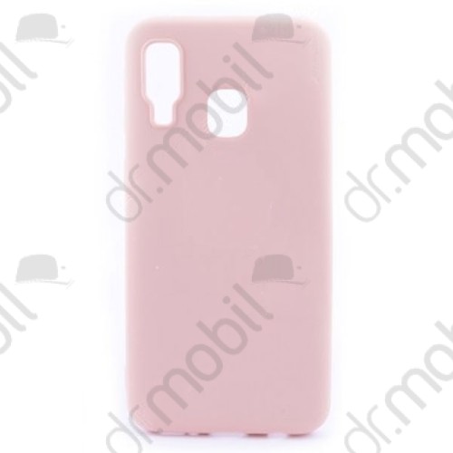 Tok telefonvédő TJ Huawei P30 lite gumis TPU tok rózsaszín