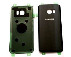 Akkufedél Samsung SM-G935 Galaxy S7 EDGE hátlap + ragasztó fekete