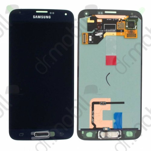 Előlap Samsung Galaxy S5 (SM-G900) LCD kijelző (érintő + kijelző+ ujjlenyomat olvasó gomb) GH97-15959B fekete