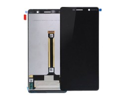 LCD kijelző Nokia 7 Plus 7+ TA-1046, TA-1055, TA-1062 kompatibilis (érintőpanel, átvezető fóliával) fekete