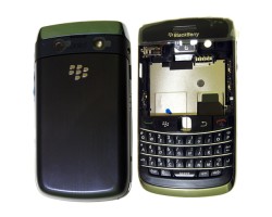 Előlap BlackBerry 9780 Onyx II. komplett ház fekete (akkufedel szálcsikos)